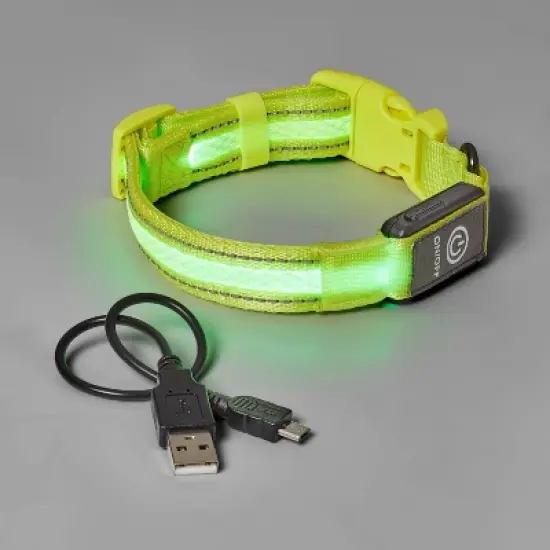 LED Rechargeable Dog Collar - Vibrant Lime Green - Boots & Barkley&trade; image {2}