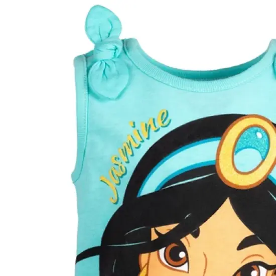 Disney Princess Cinderella Belle Moana Ariel Rapunzel Jasmine Baby Girls 3 Pack Tank Tops Infant to Little Kid  image {5}