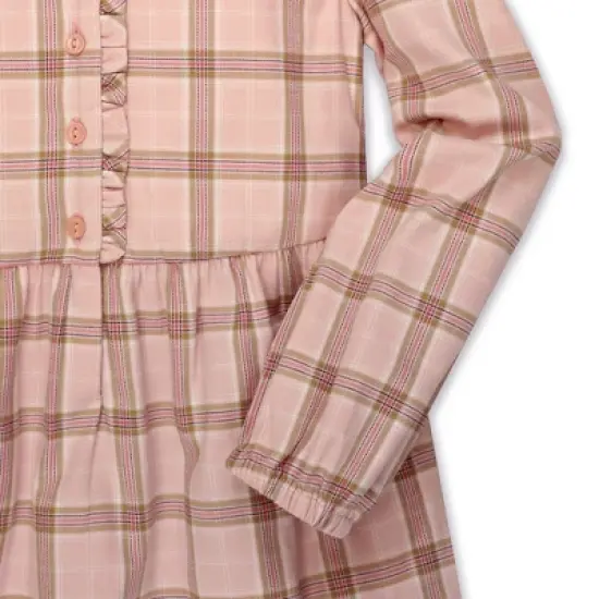 Hope & Henry Girls' Long Sleeve Tiered Ruffle Neck Dress, Infant image {5}