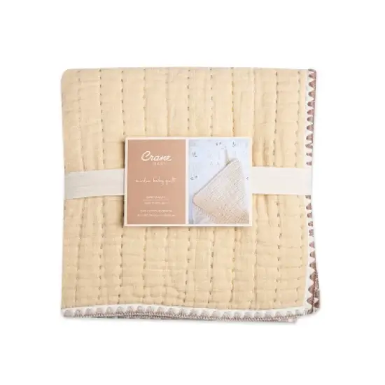 Crane Baby Quilted Baby Reversible Blanket - Kendi Natural image {3}