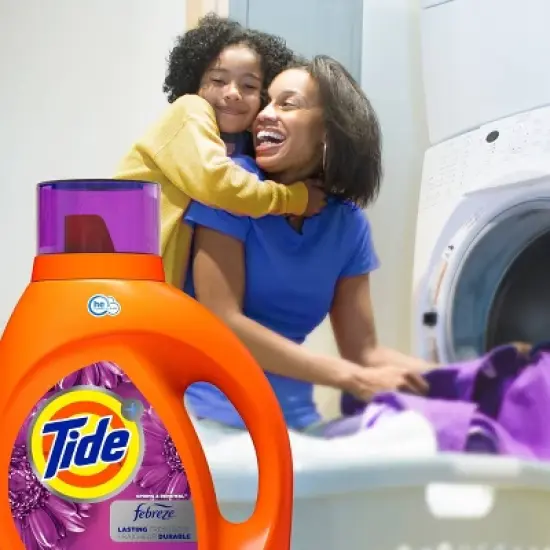 Tide Plus Febreze High Efficiency Liquid Laundry Detergent - Spring & Renewal image {12}