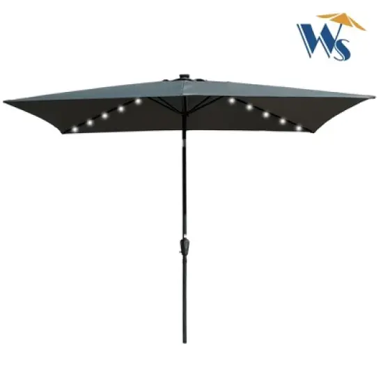 NicBex 10x6.5FT Patio Umbrella UV-Proof Outdoor Umbrellas Waterproof Rectangular LED Umbrella with Crank and Push Button Tilt for Pool image {6}
