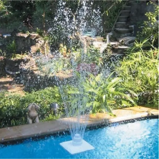 Pool Central 3-Tier Floating Grecian Pool Fountain with Connection Kit 11.75" - White image {3}