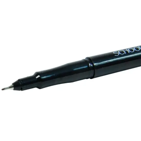 School Smart Permanent Markers, Extra Fine Tip, Black, Pack of 12 image {4}