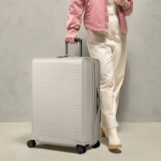 Signature Hardside Large Checked Spinner Suitcase - Open Story&trade; image {1}