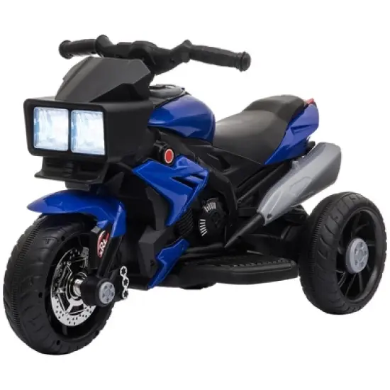 Aosom 6V Kids Motorcycle Dirt Bike Electric Battery-Powered Ride-On Toy Off-road Street Bike w/ Music Horn Headlights Motorbike for Girls Boy Blue image {3}