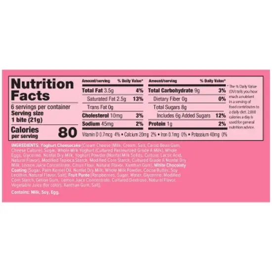 noosa Raspberry Cheesecake Bites - 4.4oz/6ct image {2}