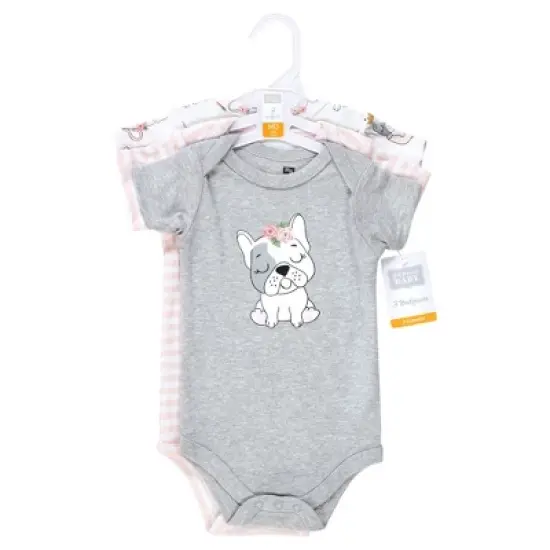 Hudson Baby Girl Cotton Bodysuits, Girl Whimsical Dog image {1}