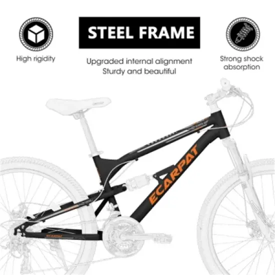 YONWAY 26 Inch Adults Mountain Bike, MTB with 21 Speeds, High-Tensile Steel Frame, V Brake, Hardtail Bicycle for Mens and Womens image {5}