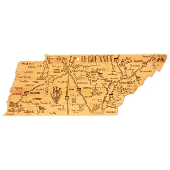 Totally Bamboo Destination Tennessee Serving and Cutting Board: State Design, Lightweight Bamboo, 18.5" x 7" image {10}