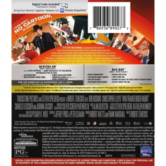 Who Framed Roger Rabbit (4K/UHD + Blu-ray + Digital) image {1}