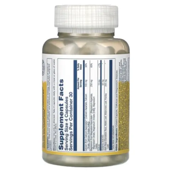 Solaray 2:1 Ratio Cal-Mag Asporotates, Advanced Chelate Complex, 120 Capsules image {1}