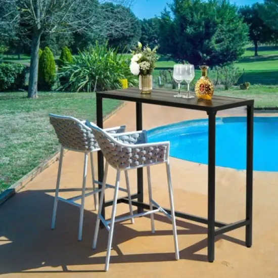 Karl Home Rectangular Metal Outdoor Bar Table image {4}