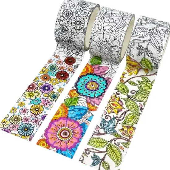 Wrapables Coloring Washi Masking Tape, 30mm x 5M, Set of 3 image {5}