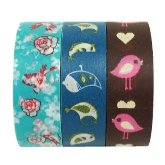 Wrapables Bye Bye Birdie Washi Masking Tape (Set of 3) image {2}