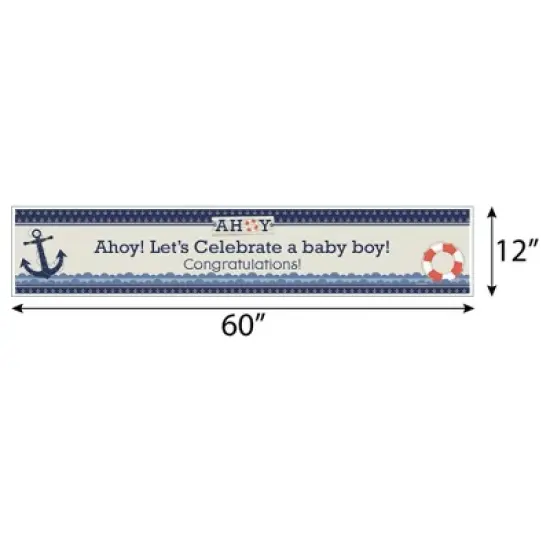 Big Dot of Happiness Ahoy - Nautical - Boy Baby Shower Decorations Party Banner image {1}