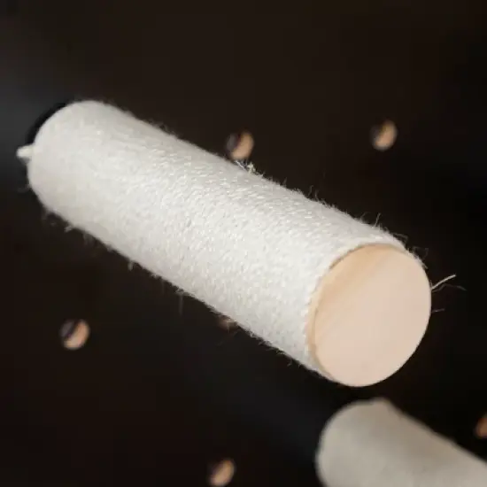 DOMETOUR Wall-Mounted Cat Shelves Floating Cat Tree on Pegboard with Sisal Scratching Posts, jumping Platforms, Hanging Poles, Black image {11}