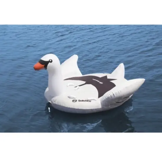 Swimline 84" Swan Towable 2-Person Inflatable Pool Float - White/Black image {1}