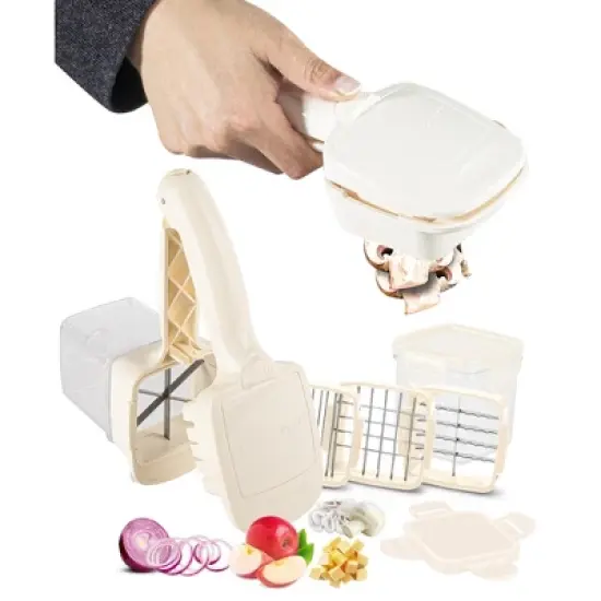 NutriChopper Handheld Vegetable and Fruit Chopper with 4 Stainless Steel Blades & Catch Container image {9}
