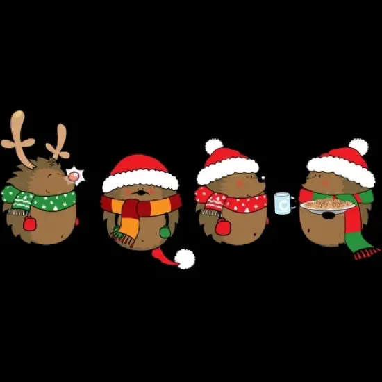 Women's Design By Humans Christmas hedgehogs By Mangulica Racerback Tank Top image {1}