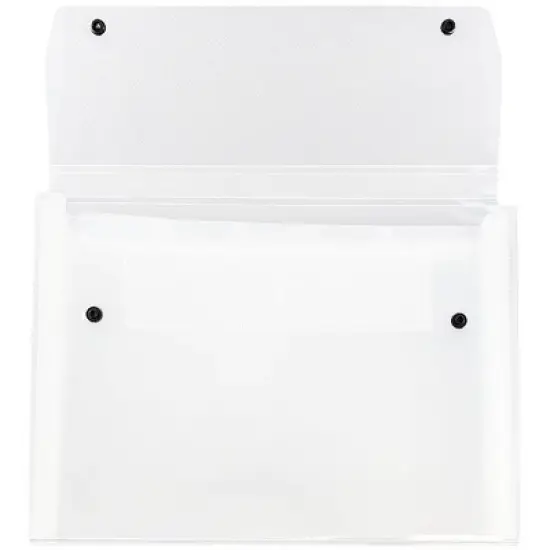 JAM Paper 9" x 13" 6 Pocket Plastic Expanding File Folder with Snap Closure - Letter Size - Clear: Accordion Style image {2}