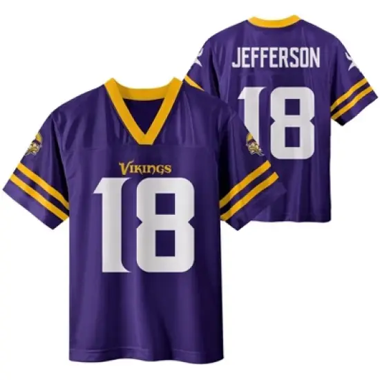 NFL Minnesota Vikings Boys' Short Sleeve Jefferson Jersey image {3}