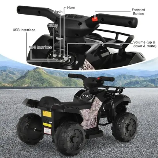 Costway 6V Kids ATV Quad Electric Ride On Car Toy Toddler with LED Light MP3 image {7}