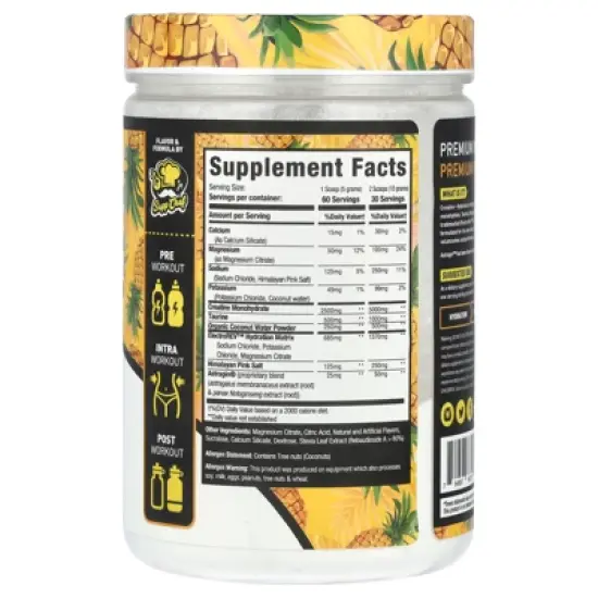 MuscleSport Creatine + Hydration, Pineapple Cooler, 10.58 oz (300 g) image {1}