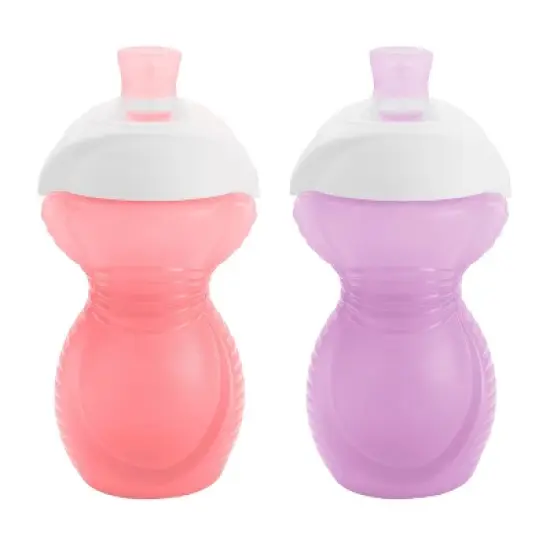 Munchkin Click Lock 9oz Bite Proof Sippy Cup - 2pk - Pink/Purple image {3}