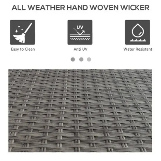 WELLFOR Outdoor PE Wicker Pool Towel Rack Waterproof Storage Organizer with 2 Shelves Mixed Gray image {6}