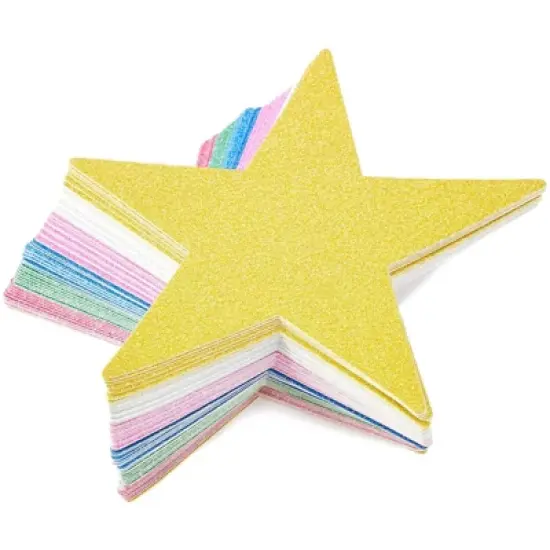 Bright Creations Glitter Star Cutouts (60 Count), 6 Colors image {1}