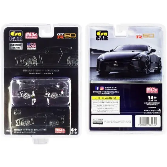 Nissan GT-R50 by Italdesign Black with Dark Gray Wheels Limited Edition to 3600 pieces 1/64 Diecast Model Car by Era Car image {2}