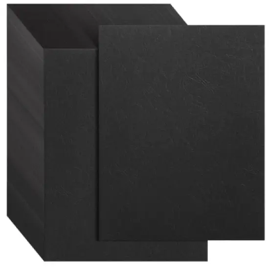 Juvale 100-Pack Black 13 Mil Presentation Binding Covers and Backs, 230g Letter Size Leather Grain Paper for Business Reports, Proposals, 8.5 x 11" image {8}