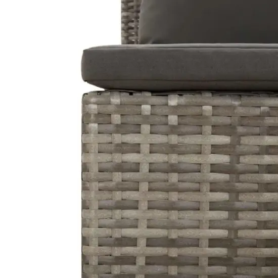 vidaXL Garden Lounge Set Gray Poly rattan Medium Lightweight image {6}