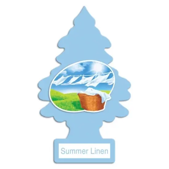 Little Trees Summer Linen Air Freshener 3pk: Car Freshener Tree, Sky Blue, Disposable, Non-Powered, 8 Weeks Duration image {2}