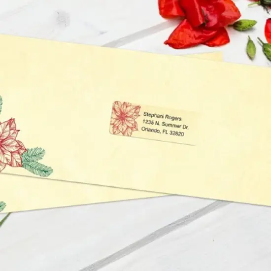 Poinsettia Foil Address Labels image {2}