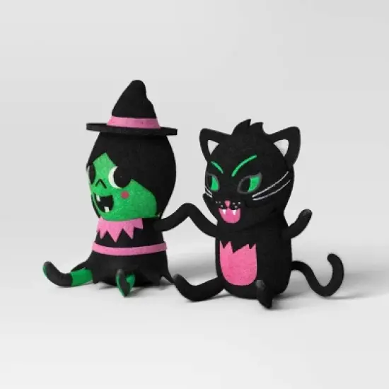 Witch and Cat Duo Figurine - Hyde and EEK! Boutique&trade; Black image {2}