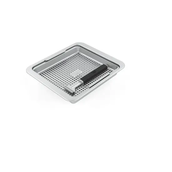 Yukon Glory BBQ 'N SERVE Wide Basket Set - BBQ Grill Basket - The Grilling Basket Includes a Serving Tray & Clip-On Handle image {4}