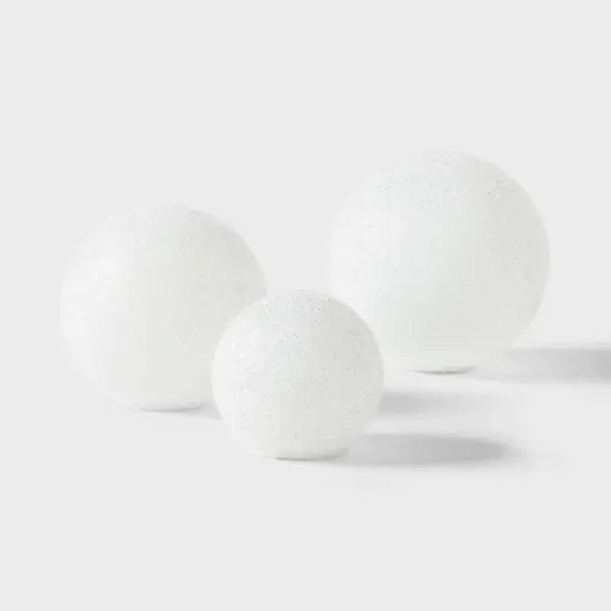 3pc LED Glittered Globe Christmas Novelty Sculpture Light White - Wondershop&trade; image {2}