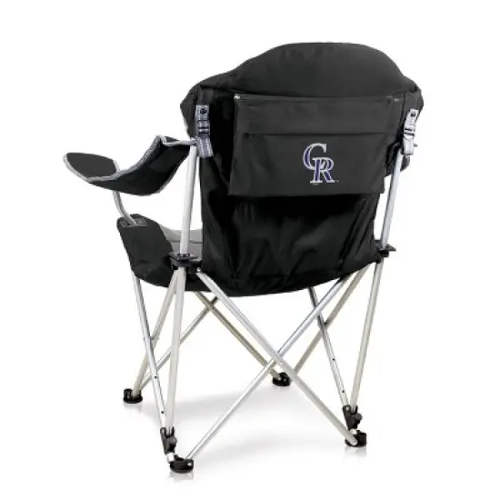 MLB Colorado Rockies Reclining Camp Chair - Black with Gray Accents image {3}