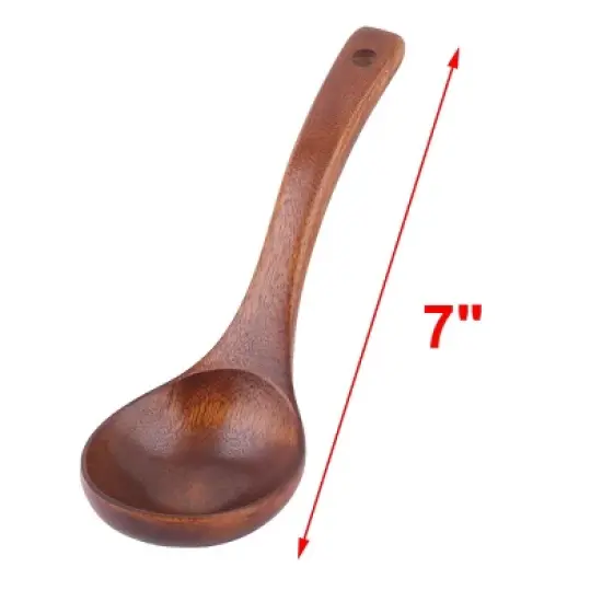Unique Bargains Home Porridge Dumplings Soup Cooking Mixing Spoon Brown 1 Pc image {1}