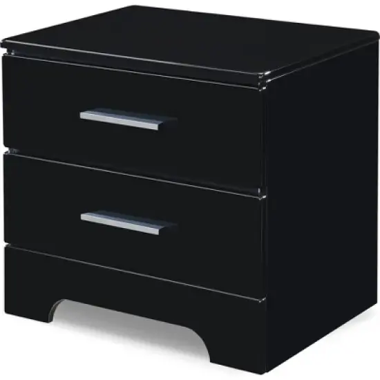 Hudson 2 Drawer Nightstand Black - ClickDecor image {4}