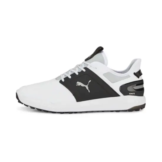 Puma Men's Ignite Elevate Wide Spikeless Golf Shoes - White/Black image {1}