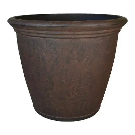 Sunnydaze Indoor/Outdoor Patio, Garden, or Porch Weather-Resistant Double-Walled Anjelica Flower Pot Planter - 16" - Rust Finish image {5}