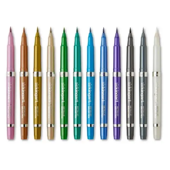 KINGART Metallic Brush Pens 12 Colors image {1}