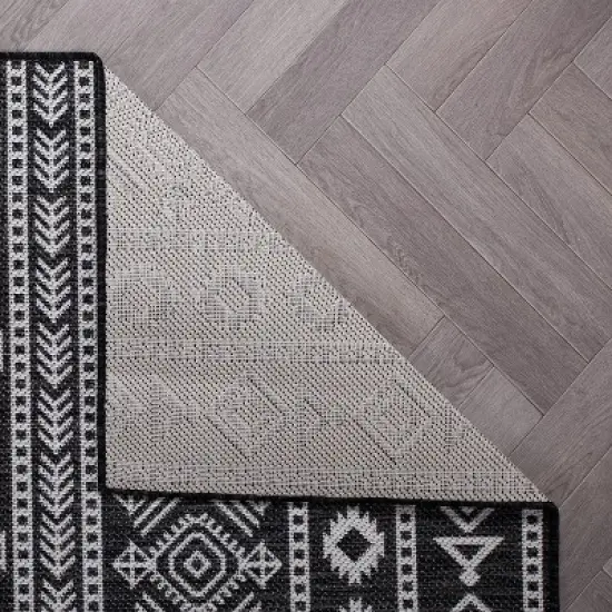 World Rug Gallery Geometric Boho Textured Flat Weave Indoor/Outdoor Area Rug image {3}