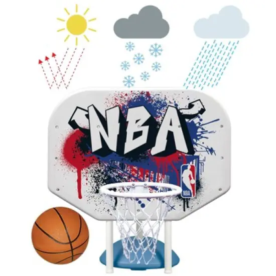 Poolmaster Graffiti Collection NBA Rebounder Poolside Hoop Set With Durable All-Weather Base image {5}
