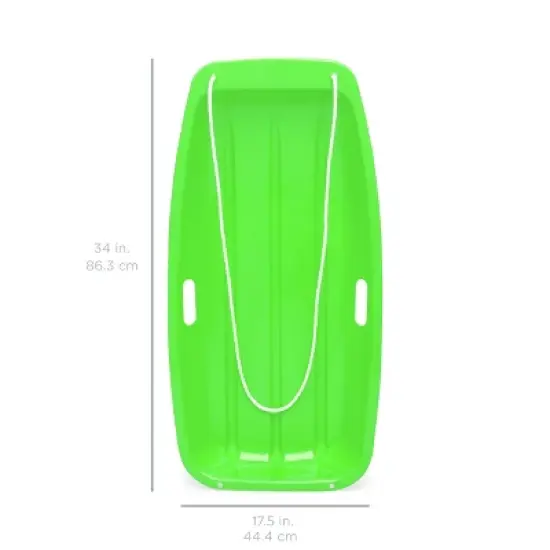 Best Choice Products 35in Kids Outdoor Plastic Sport Toboggan Winter Snow Sled Board w/ Pull Rope, 2 Handles image {5}