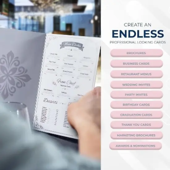 Hamilco White Cardstock Thick Paper 8 1/2 x 11" Heavy Weight 130 lb Cover Card Stock - 50 Pack image {3}