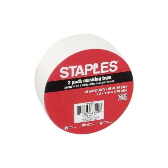 Staples Masking Tape 1.89" x 60 Yards 2/PK (468405-CC) image {1}